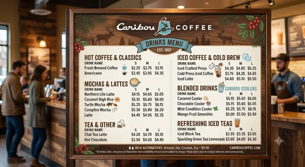 Caribou Coffee Drinks Full Menu