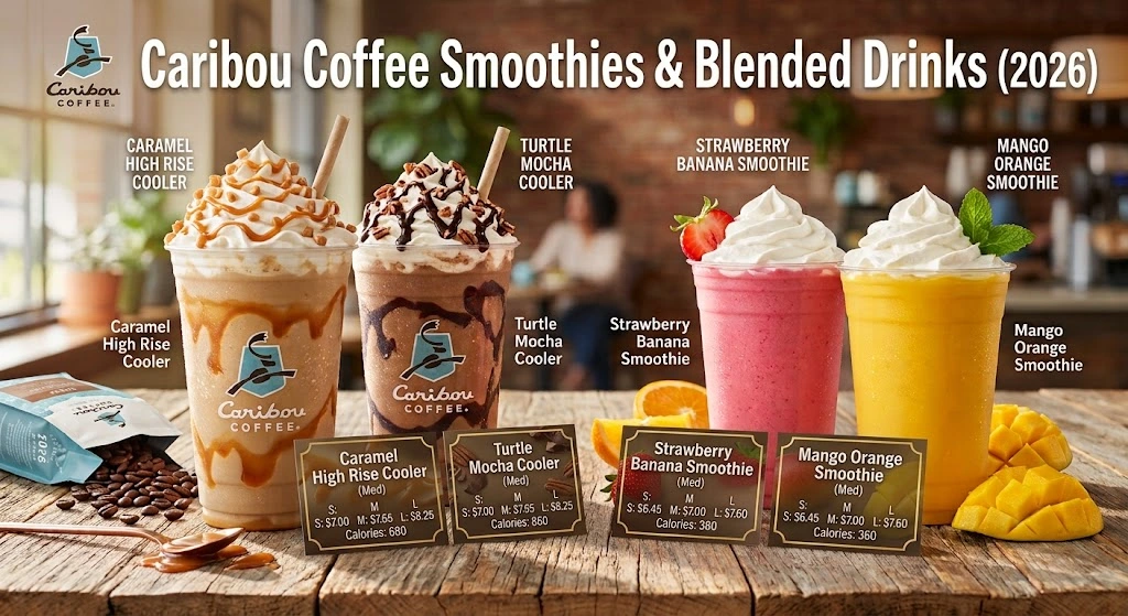 Caribou Coffee Smoothies & Blended Drinks: Flavors, Prices & Calories (2026)